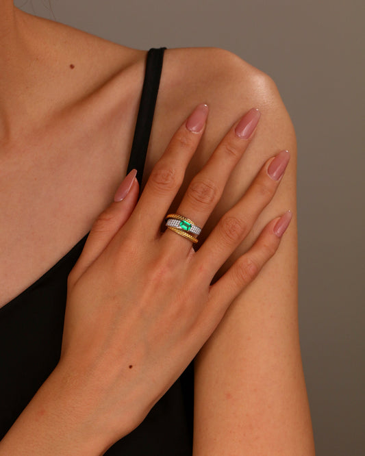 0.5-Carat Lab-Grown Emerald Ring
