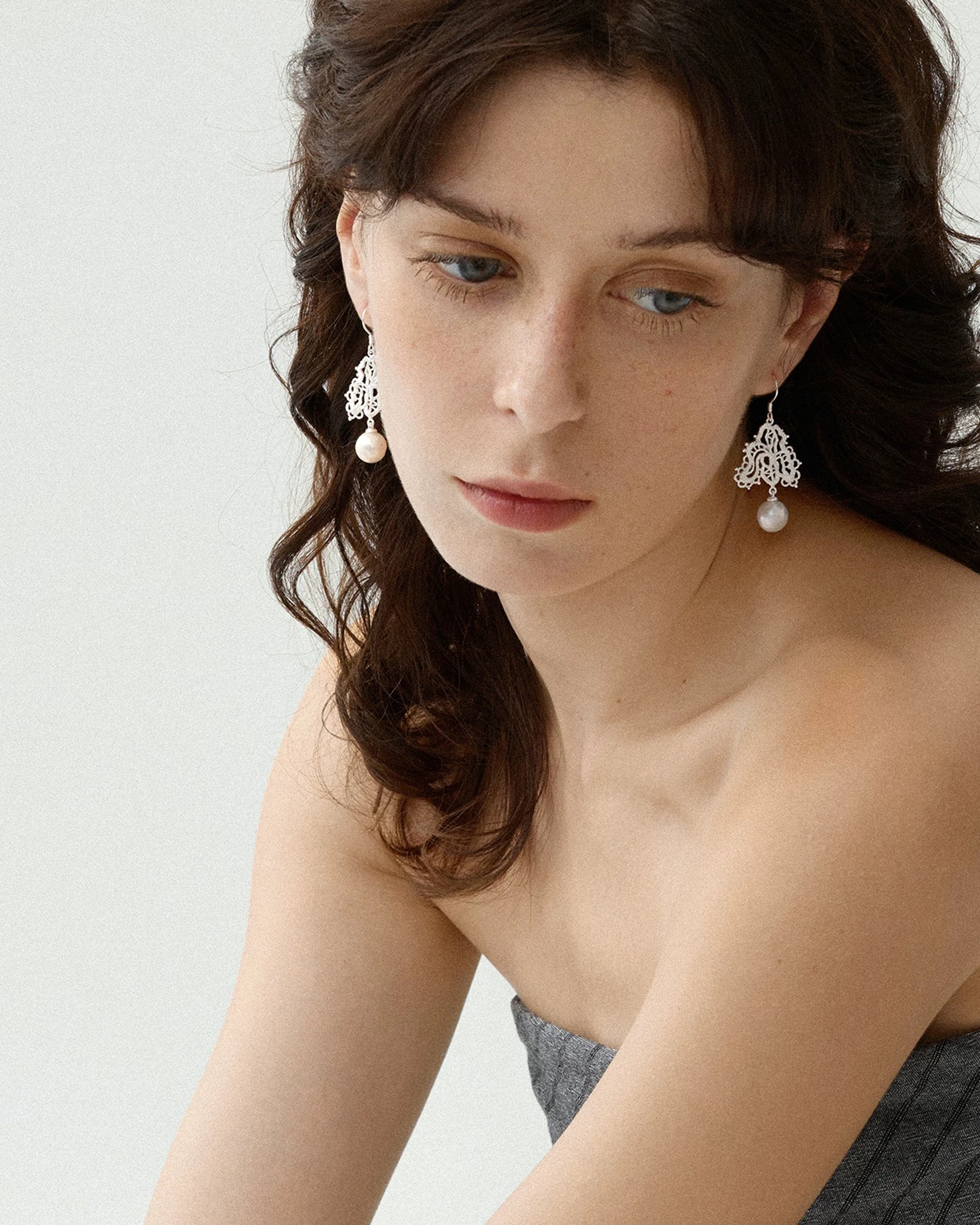 Lattice Pearl Earrings