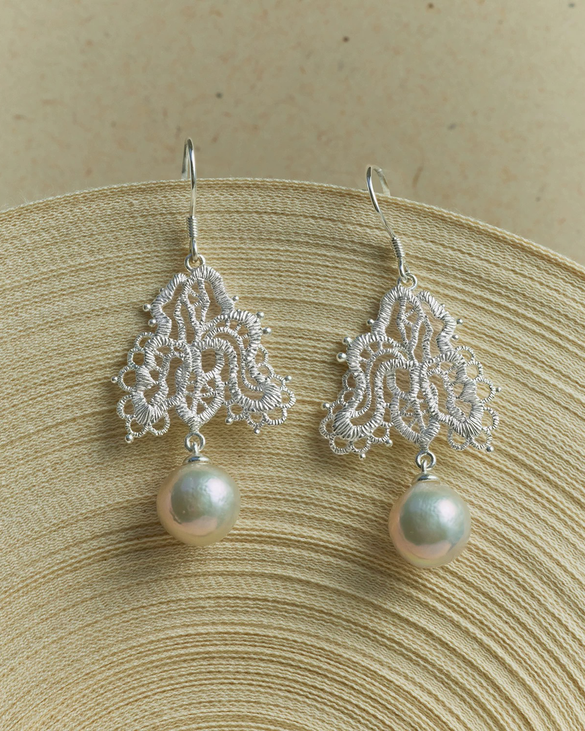 Lattice Pearl Earrings